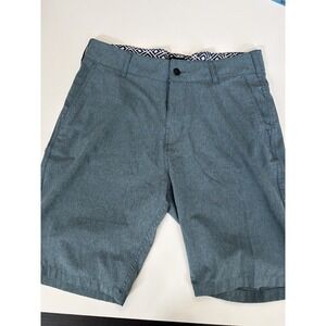 Mens Hybrid Golf Shorts 33 Blue Performance Stretch 9" Inseam TRUNKS Casual 5088